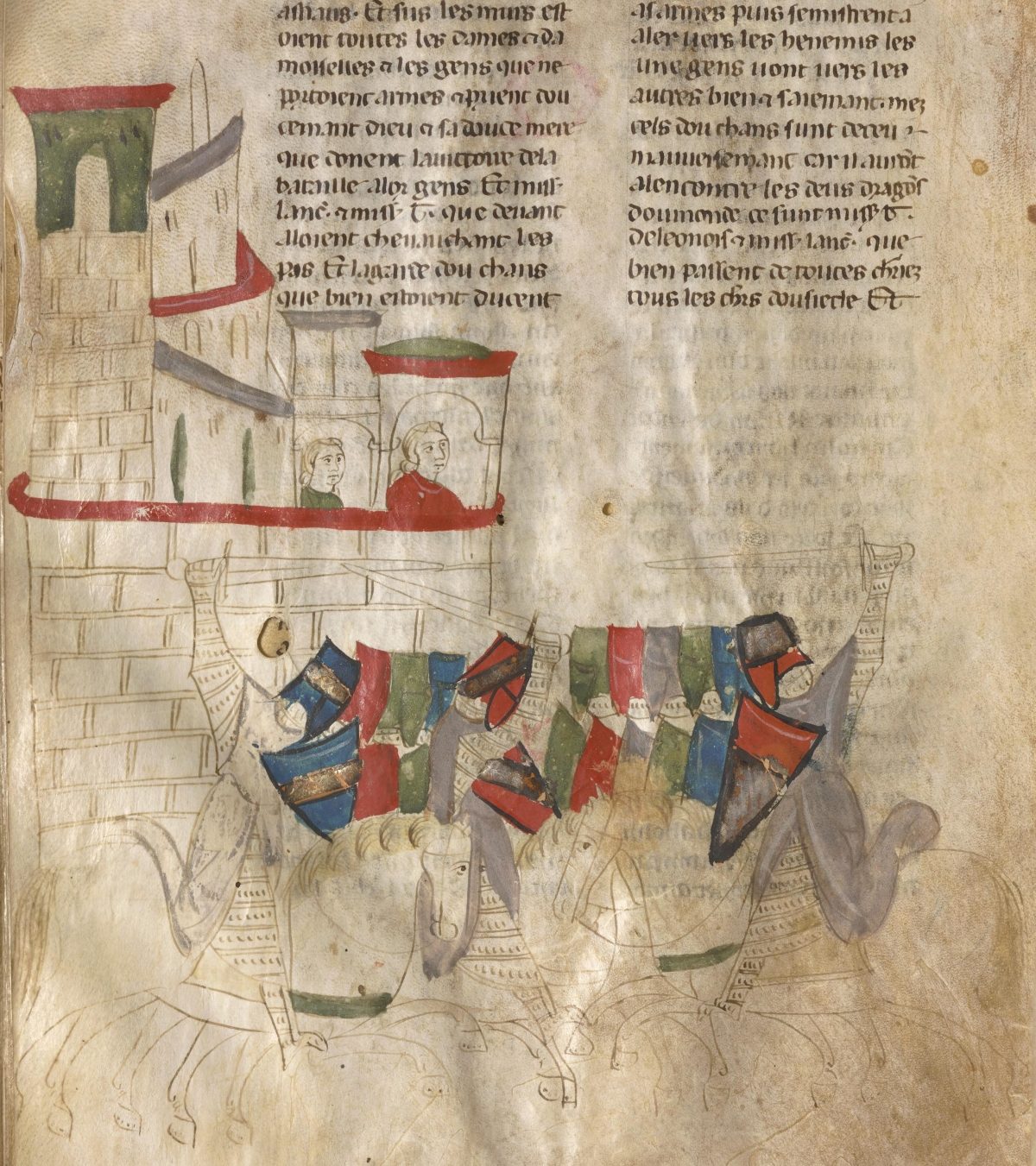 Escena de batalla en un castillo