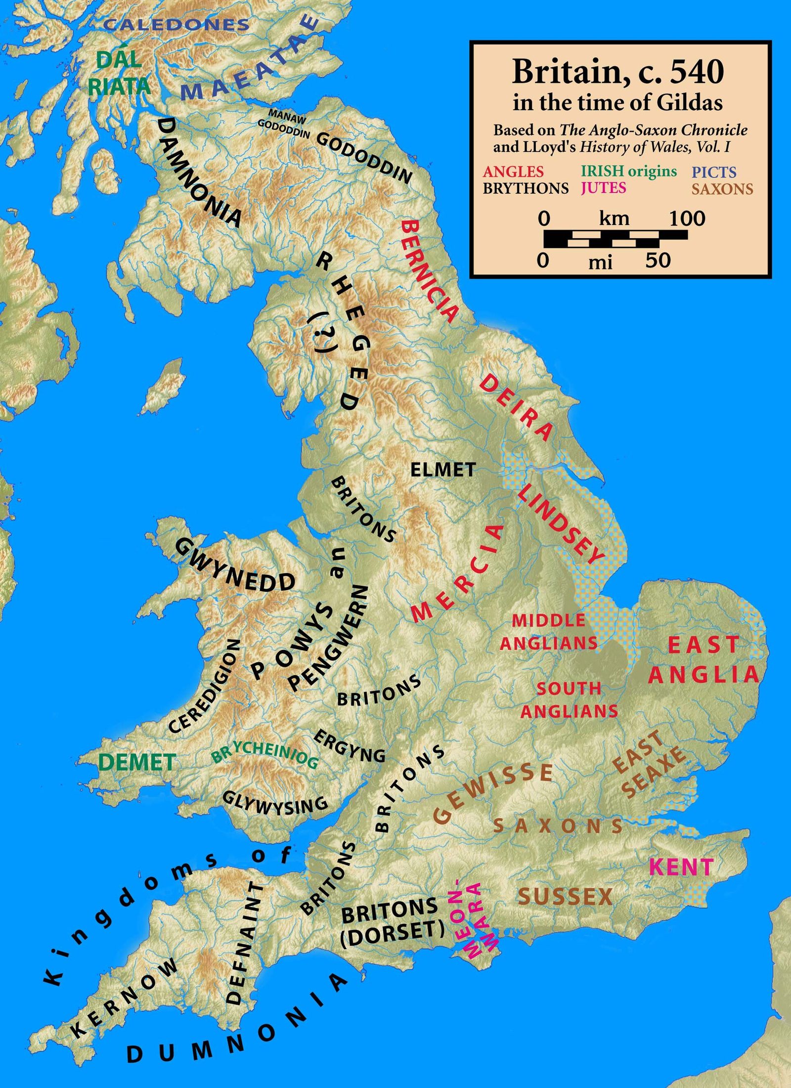Britania, c. 540, en tiempos de Gildas