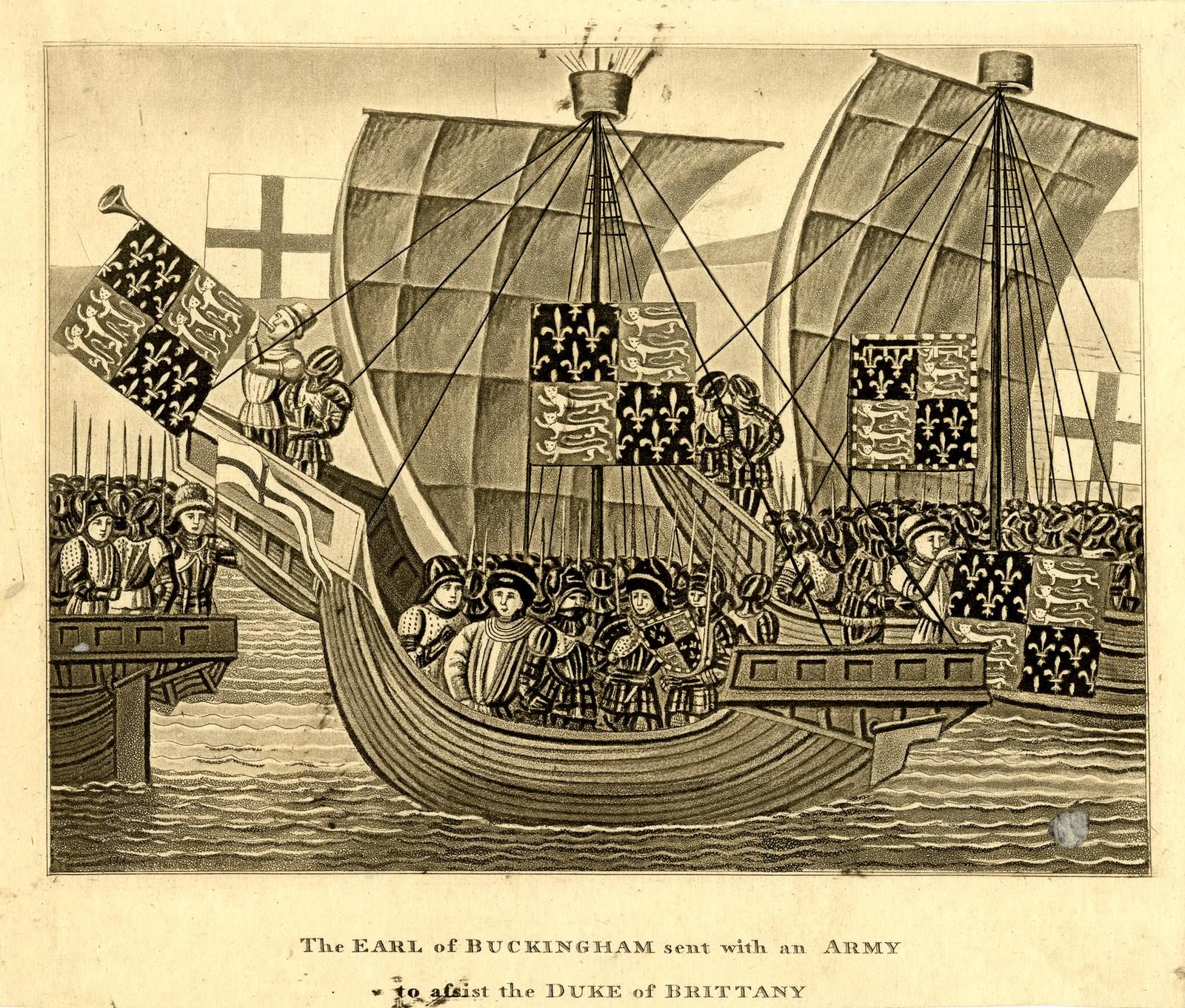 El conde de Buckingham enviado con un ejército para asistir al duque de Bretaña (BM 1871,1209.1463)