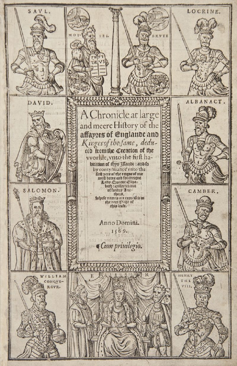 La portada de A Chronicle at Large de Richard Grafton, 1569