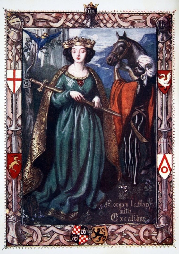 Morgan le Fay con Excalibur, Dora Curtis, 1905